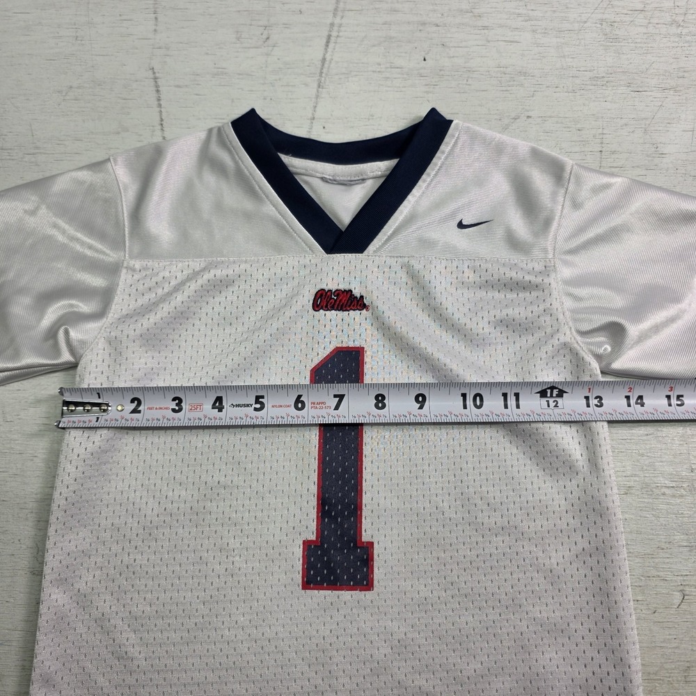 Nike Ole Miss Rebels NCAA White Mesh Jersey #1 Toddlers Kids Sz 3T Sleeves Cut - Picture 9 of 10